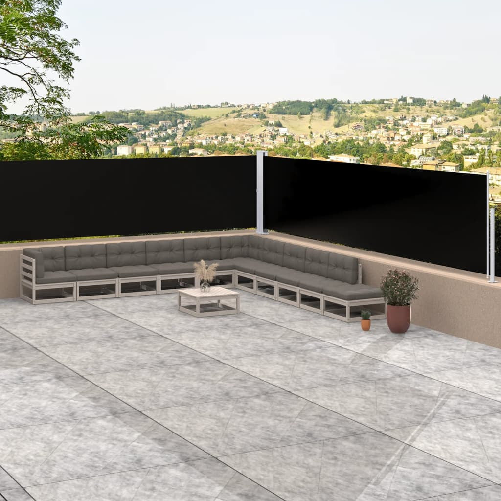 Vidaxl Toldo Lateral Retráctil Negro 117x1000 Cm_1