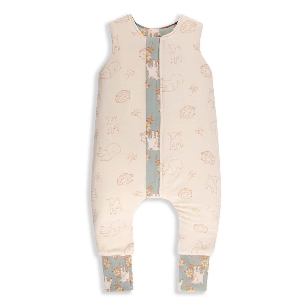 Saco De Dormir Con Pies Reversible T-xs Jersey Algodón Sky Blue-cream_2