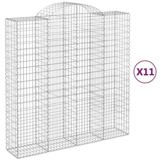 Cestas De Gaviones 11 Uds Forma De Arco Hierro 200x50x200/220cm_0