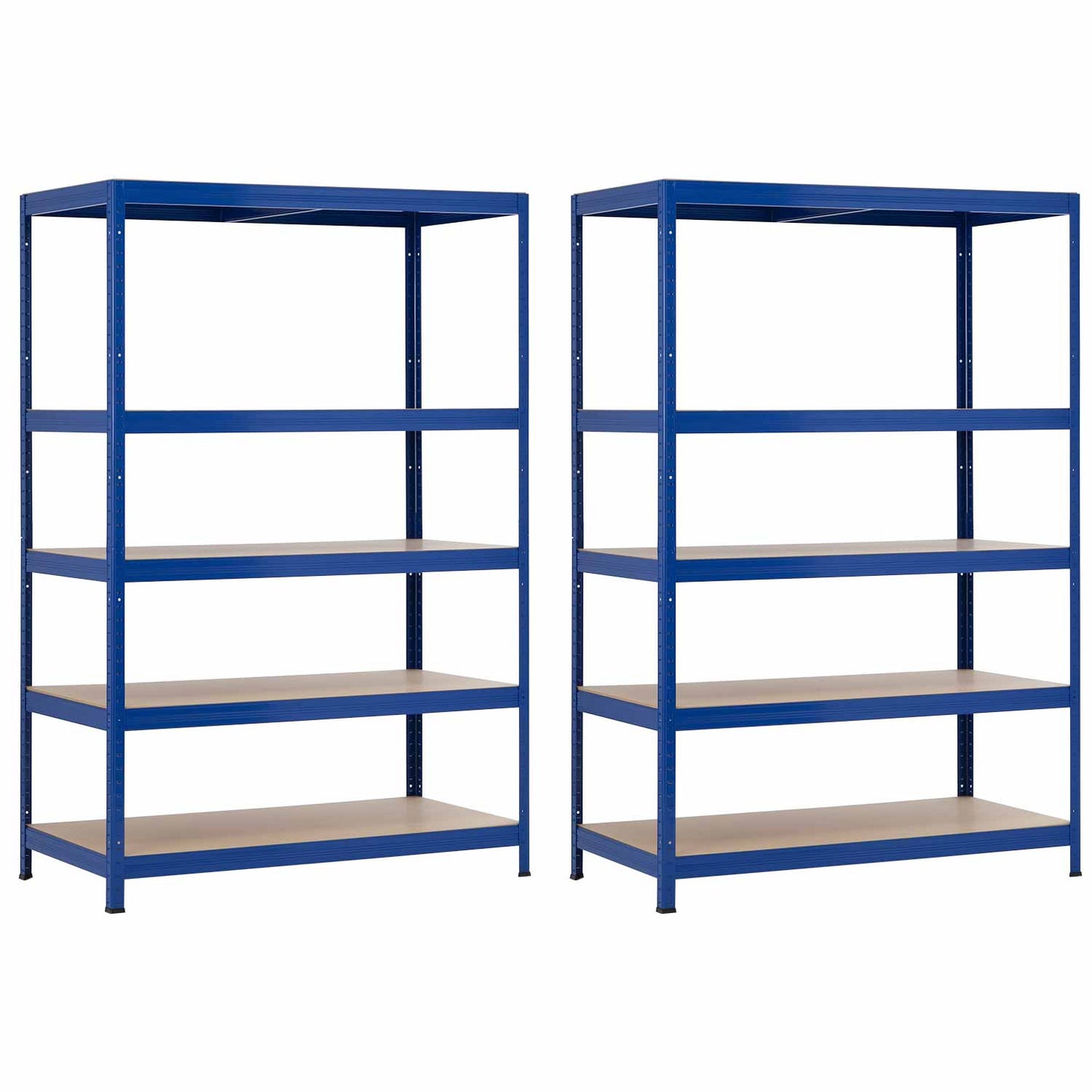 Pack 2 Estanterías Modulares Azul Con 5 Baldas Ajustables 180x120x60cm_0