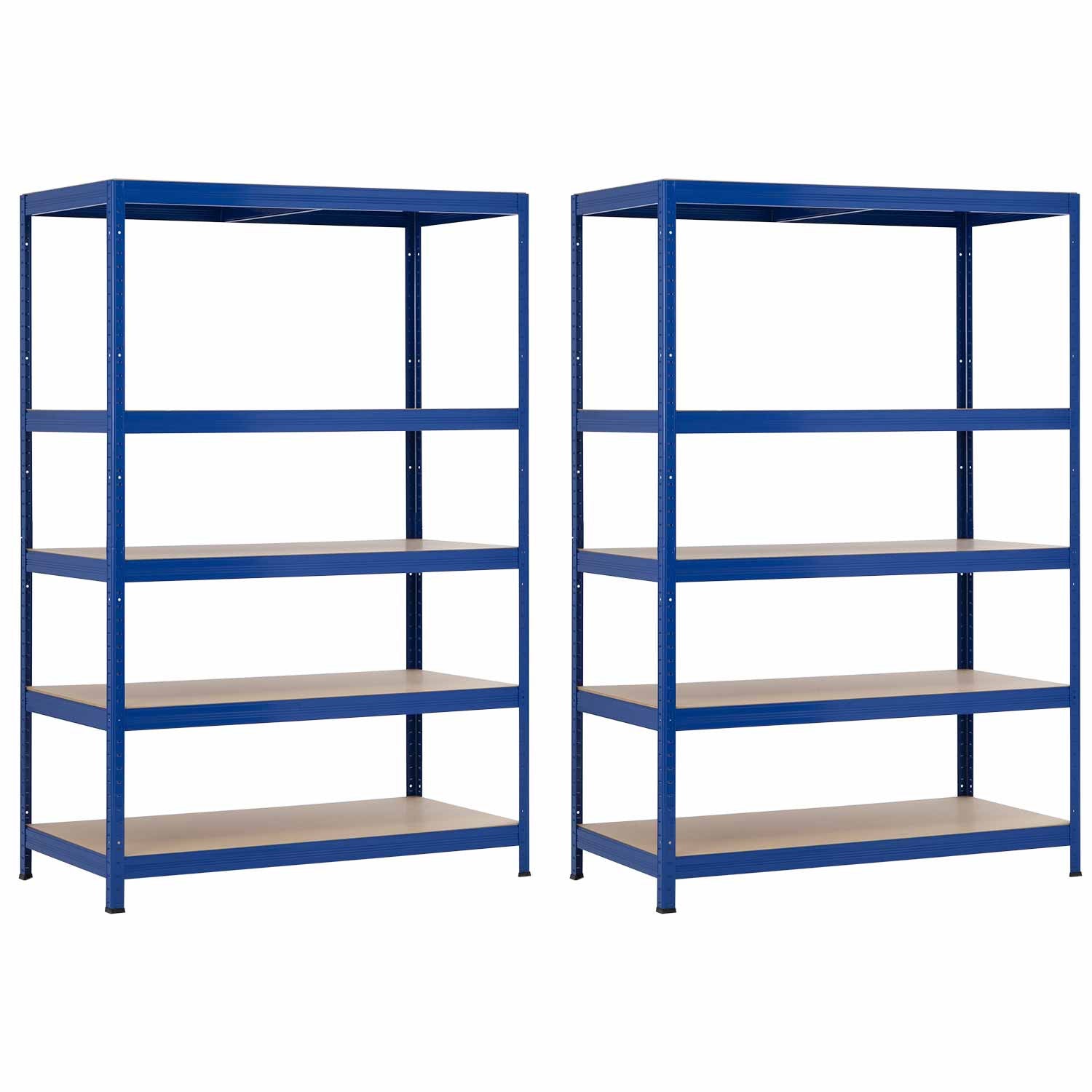 Pack 2 Estanterías Modulares Azul Con 5 Baldas Ajustables 180x120x60cm_0
