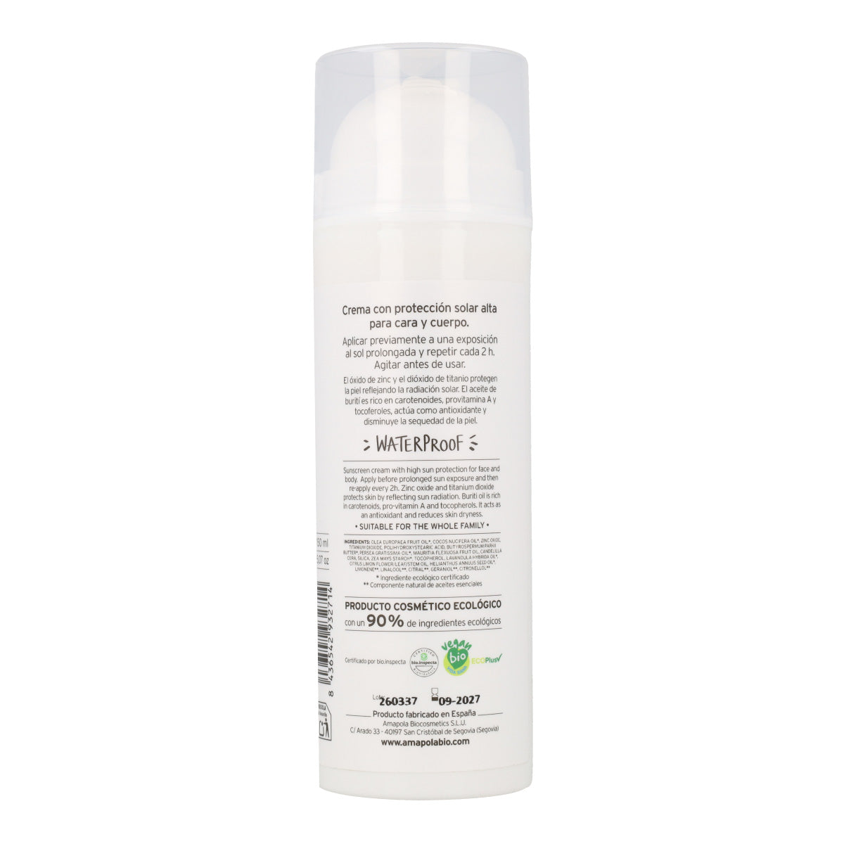 Protetor Solar Infantil Amazonia Amapola FPS 50 125 ml