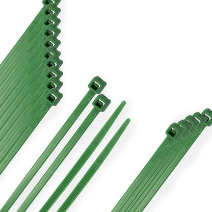 Brida Nylon 100%. Color Verde 4,6 X 200 Mm. Bolsa 100 Unidades. Abrazadera Plastico, Organizador Cables, Alta Resistencia_0