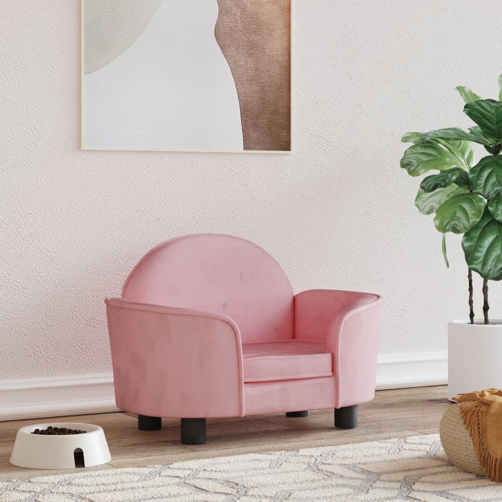 Cama Para Perros De Terciopelo Rosa 66x40x45 Cm / Vetonek_1