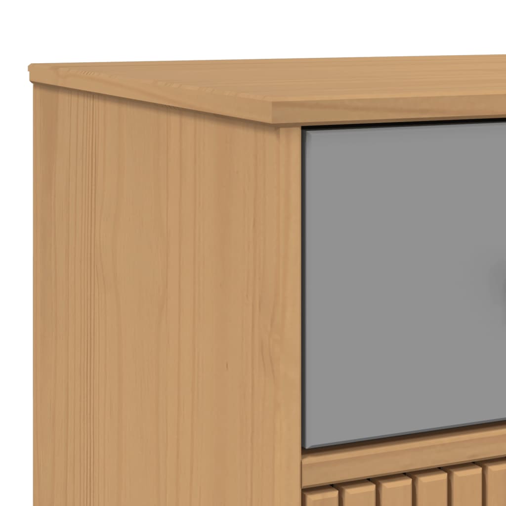 Aparador Olden Madera Maciza Pino Gris Y Marrón 114x43x73,5 Cm / Vetonek_3