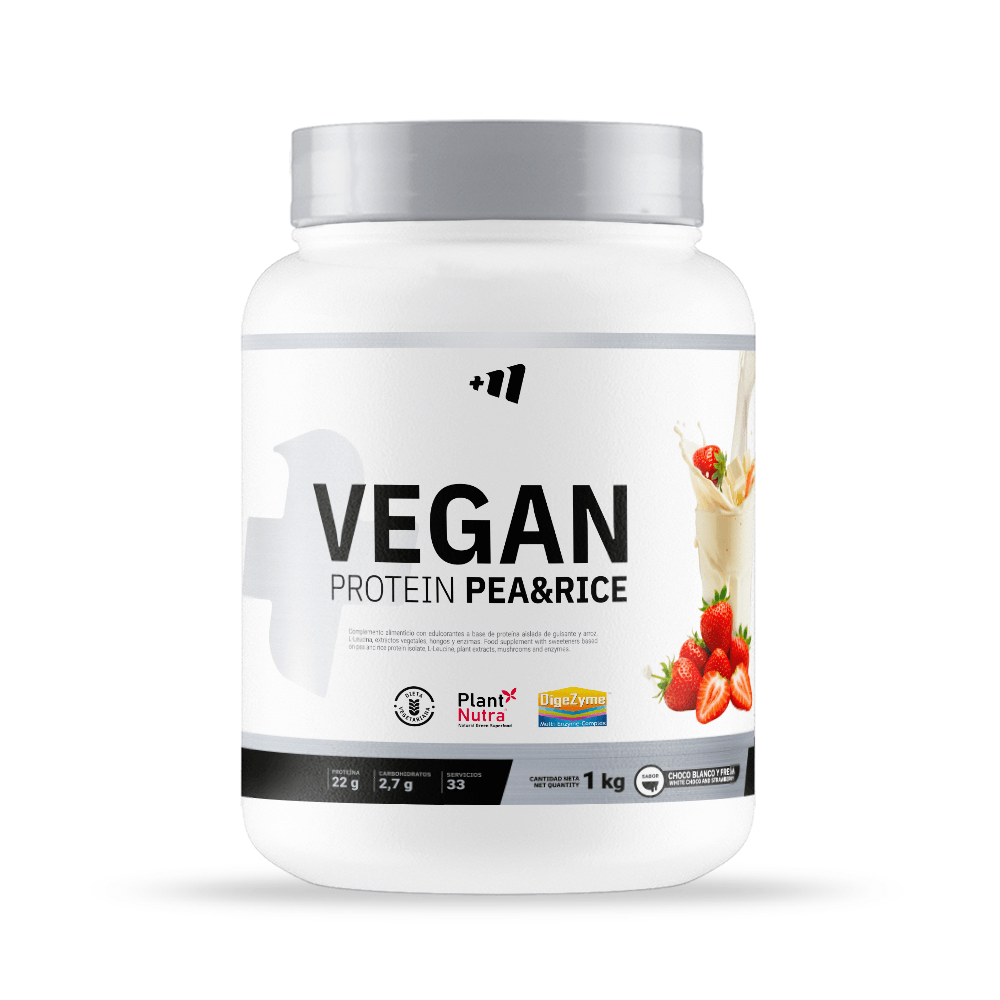 Vegan Protein Pea & Rice (guisante Y Arroz) - 1kg - Chocolate Blanco Con Fresa - Proteína Vegana - Masmusculo Supplement_0