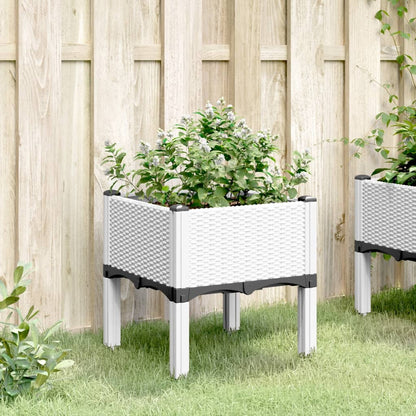 Jardinera Con Patas Pp Blanco 40x40x42 Cm_2