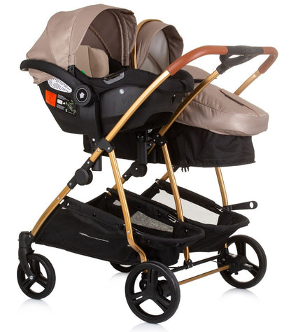 Carrito De Bebé Gemelar Dúo Smart Con 1 Grupo 0+ Golden Beige_4