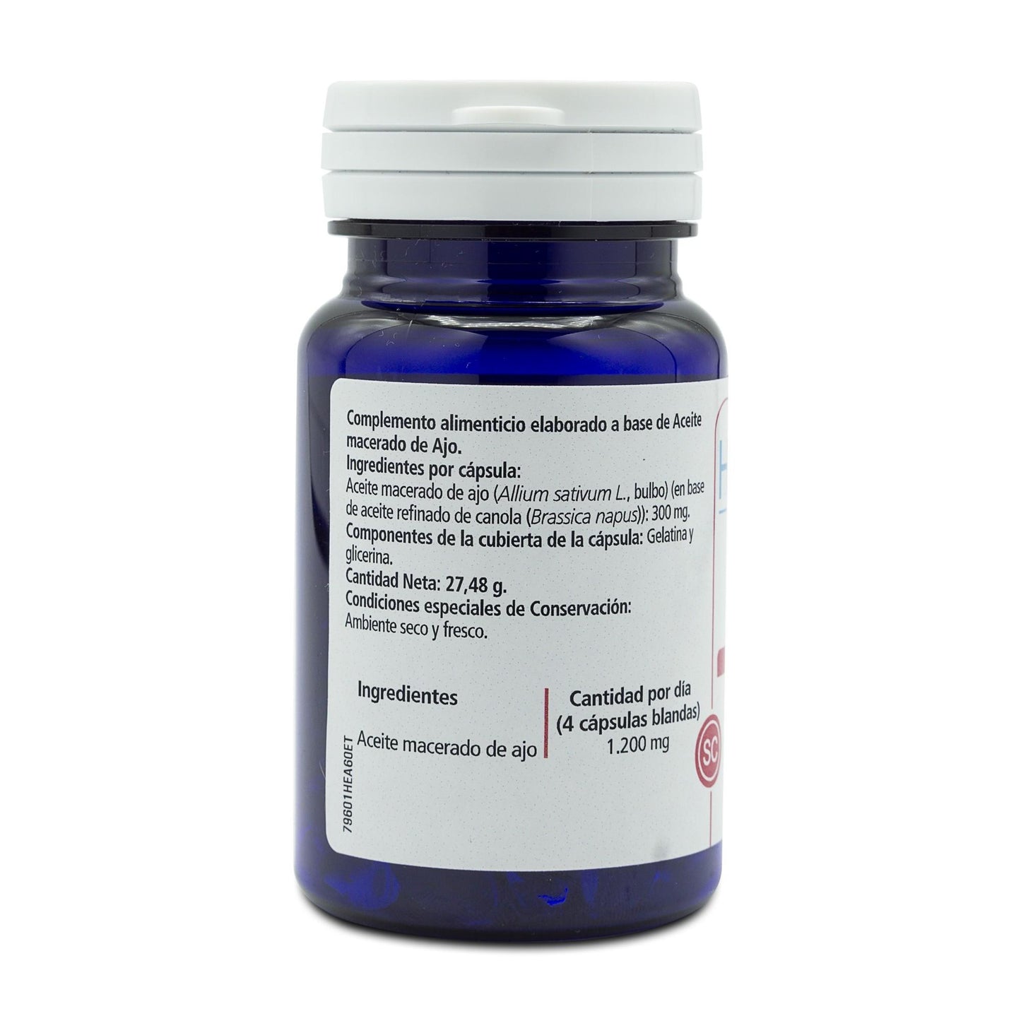 Óleo de alho 458 mg 60 cápsulas gelatinosas H4U