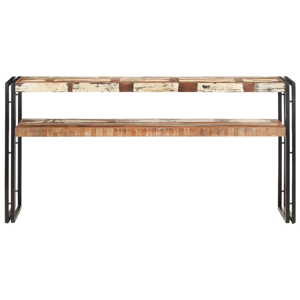 Mesa Consola De Madera Maciza Reciclada 150x30x75 Cm_0
