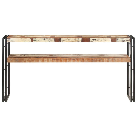 Mesa Consola De Madera Maciza Reciclada 150x30x75 Cm_0
