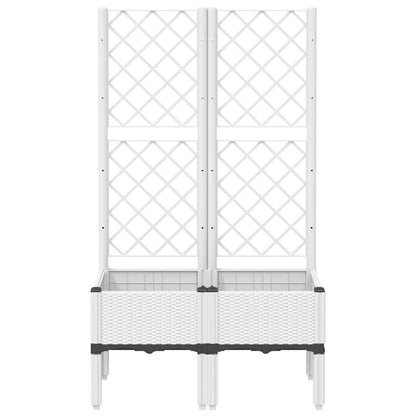 Jardinera Con Enrejado Pp Blanco 80x40x142 Cm_2