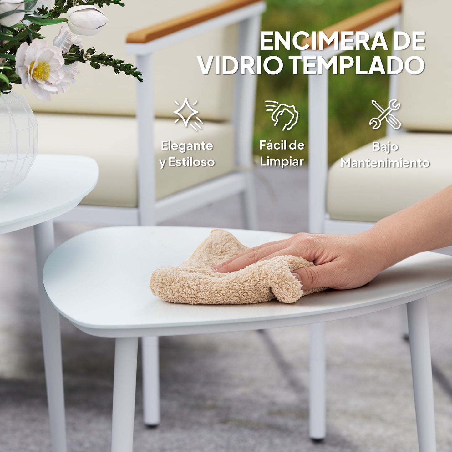 Outsunny Conjunto De Jardín Exterior De 4 Piezas Beige_5