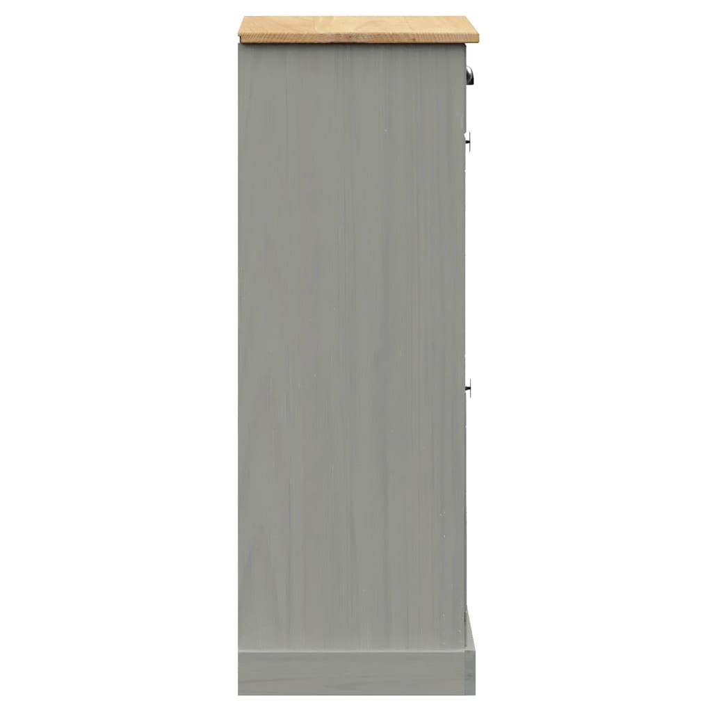 Zapatero Vigo Madera Maciza De Pino Gris 60x35x96 Cm / Vetonek_5