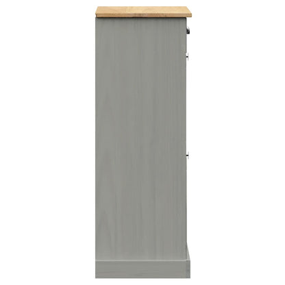 Zapatero Vigo Madera Maciza De Pino Gris 60x35x96 Cm / Vetonek_5