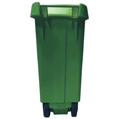 Contenedor - Cubo De Basura Wellhome Reciclo 110l, Color Verde Cerrado Con Tapa, Ideal Para Reciclaje De Vidrio, Con Ruedas_2