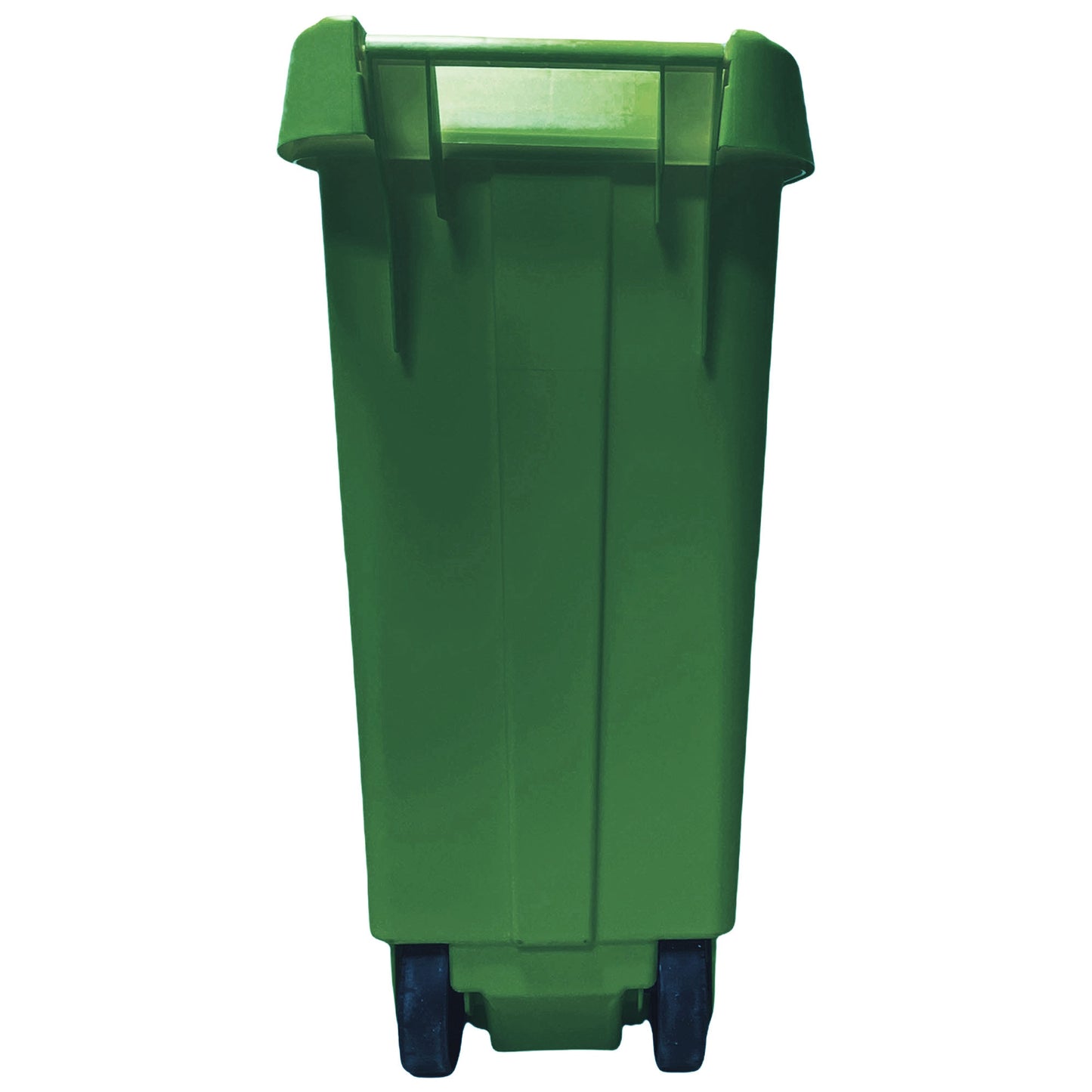 Contenedor - Cubo De Basura Wellhome Reciclo 110l, Color Verde Cerrado Con Tapa, Ideal Para Reciclaje De Vidrio, Con Ruedas