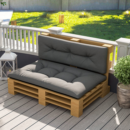 Outsunny Cojines Para Palets 2-piezas Set De Tela Resistente Impermeable Gris_1