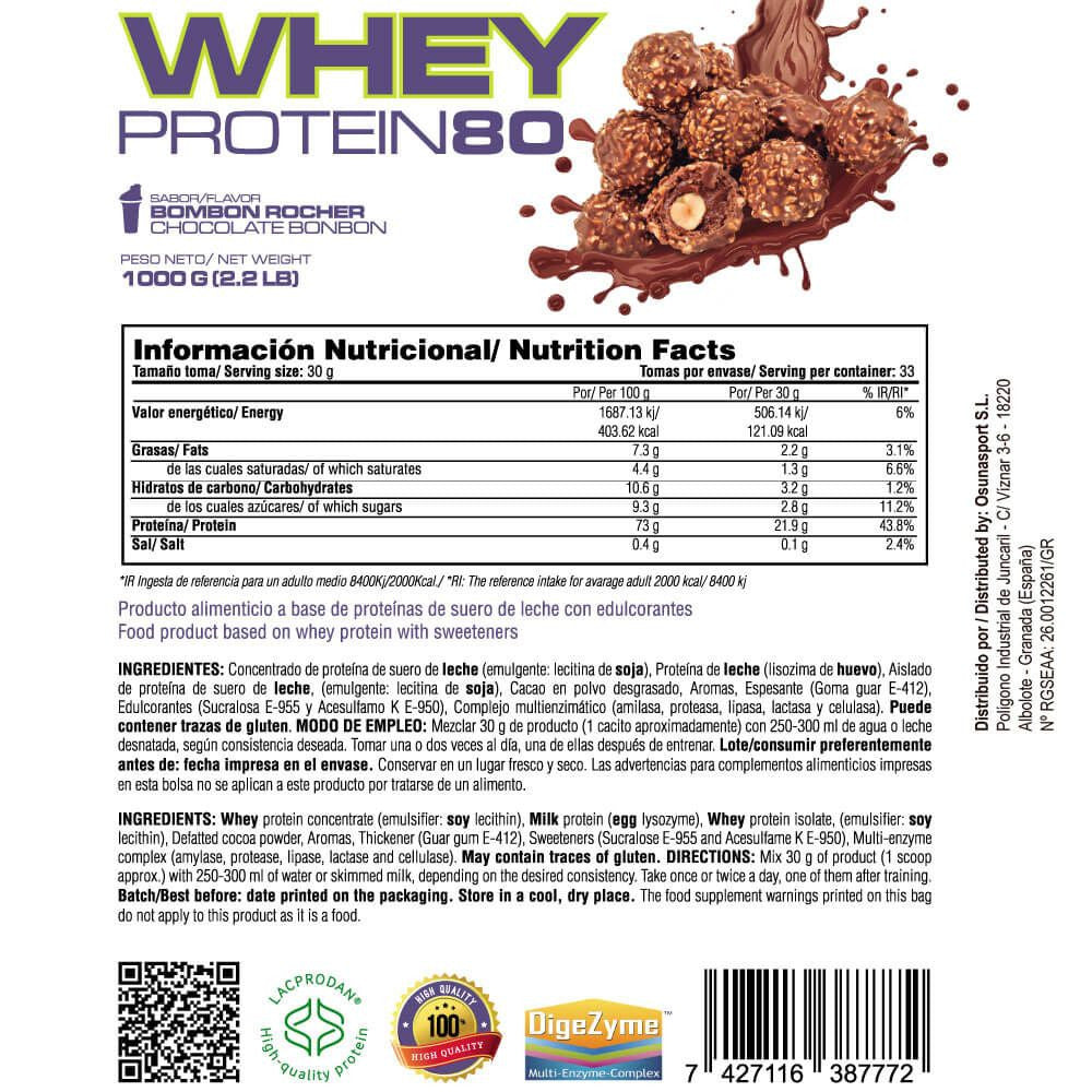 Whey Protein80 - 1kg - Bombón Rocher - Aumenta La Masa Muscular - Masmusculo_5