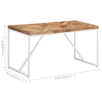 Mesa De Comedor De Madera Maciza De Mango Y Acacia 140x70x76 Cm_4