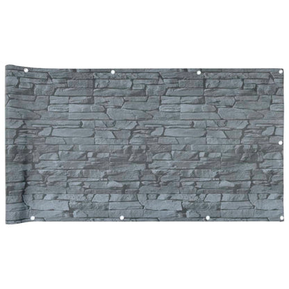 Pantalla De Privacidad De Balcón Pvc Look Piedra Gris 700x75 Cm / Vetonek_3