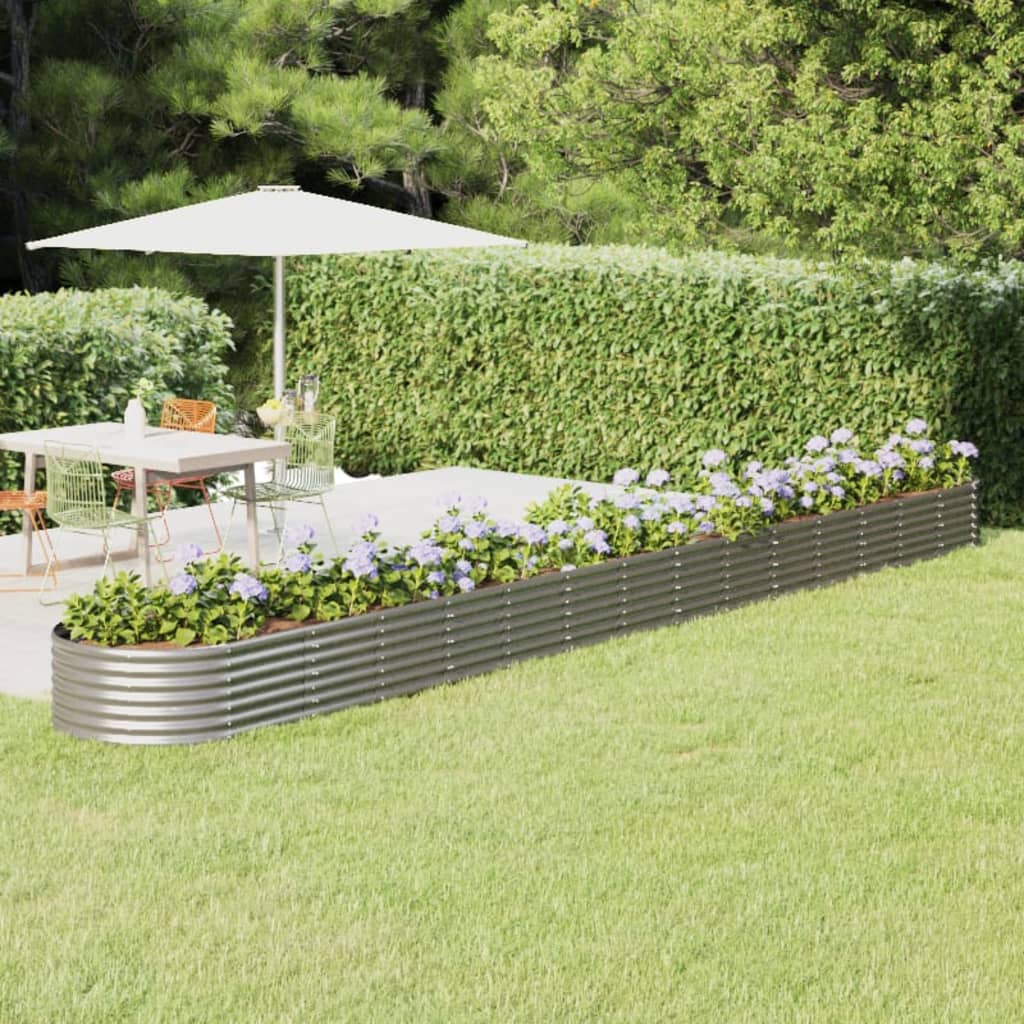 Jardinera Arriate Acero Galvanizado Plata 620x80x36 Cm_1