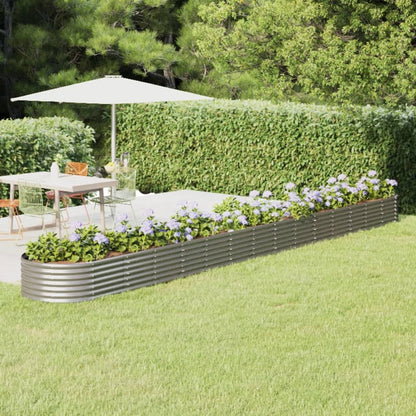 Jardinera Arriate Acero Galvanizado Plata 620x80x36 Cm_1