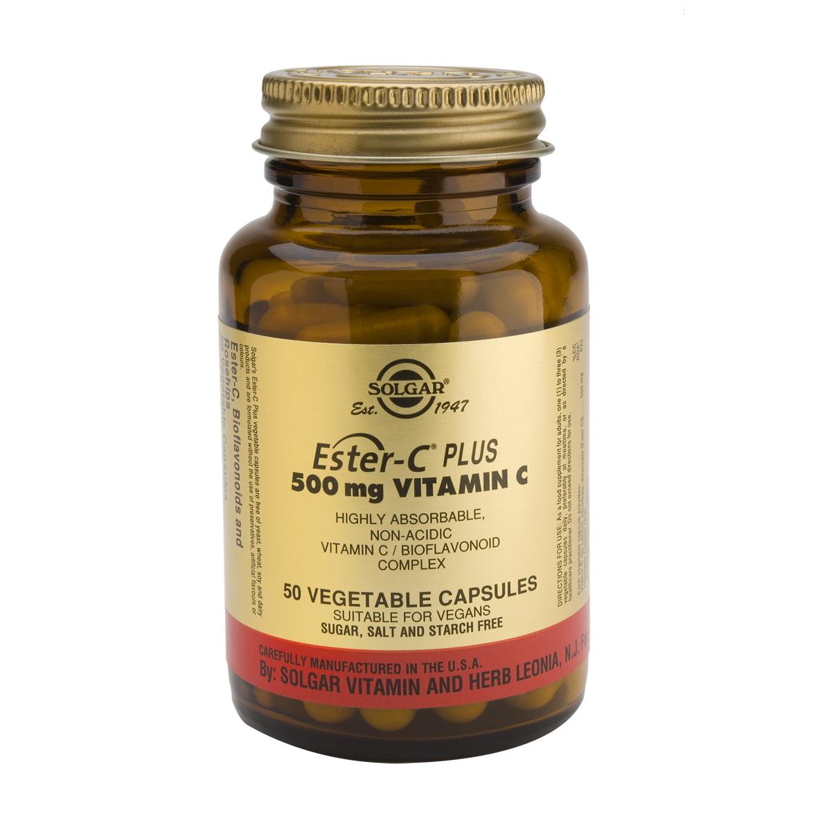 Ester C® Plus 500 mg Solgar, 250 cápsulas vegetais