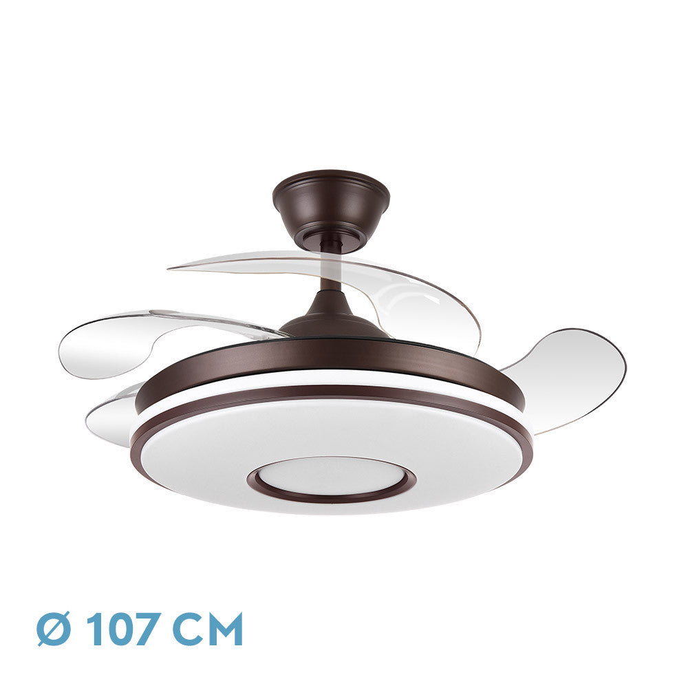 Ventilador Dc Dani 72w 6117lm Marron 3 Asp.desp. 108d 3000-4000-6000k Remoto, Memoria Y Temporizador_0