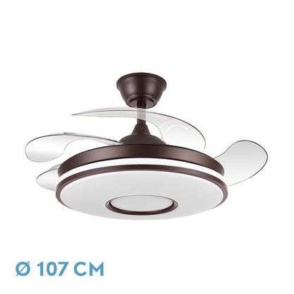 Ventilador Dc Dani 72w 6117lm Marron 3 Asp.desp. 108d 3000-4000-6000k Remoto, Memoria Y Temporizador_0