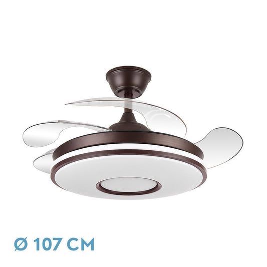 Ventilador Dc Dani 72w 6117lm Marron 3 Asp.desp. 108d 3000-4000-6000k Remoto, Memoria Y Temporizador_0