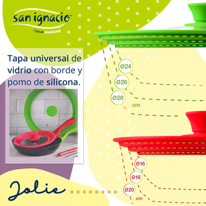 Pack 2 Tapas Universales De Vidrio En Color Rojo Y Verde_3