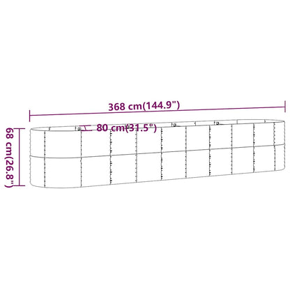 Jardinera Arriate Acero Galvanizado Antracita 368x80x68 Cm_5