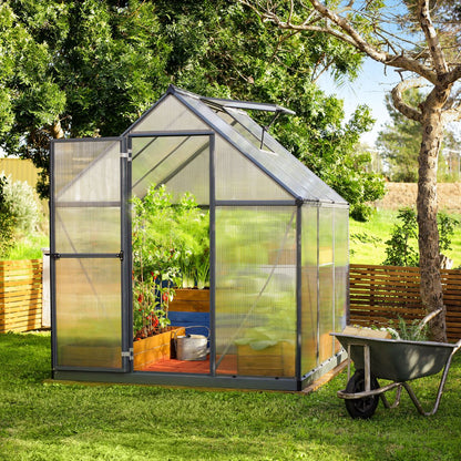 Estufa de jardim Canopia Mythos de policarbonato de camada dupla 186x185x208 cm cinzento