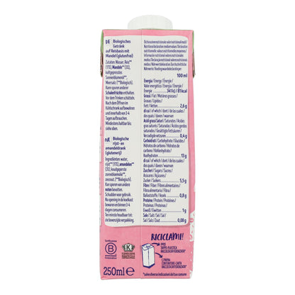 Pack de 24 bebidas biológicas de arroz e amêndoa Isola 250 ml