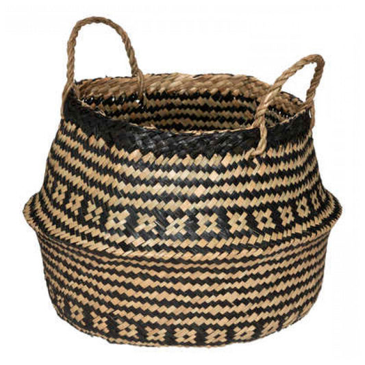 Wellhome - Cesta De Caña Negra Y Blanca_0