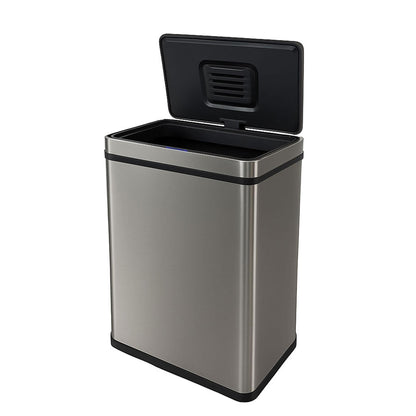 Cubo Basura 50l Metálico Acero Con Sensor Y Filtro Antiolor Wellhome_0