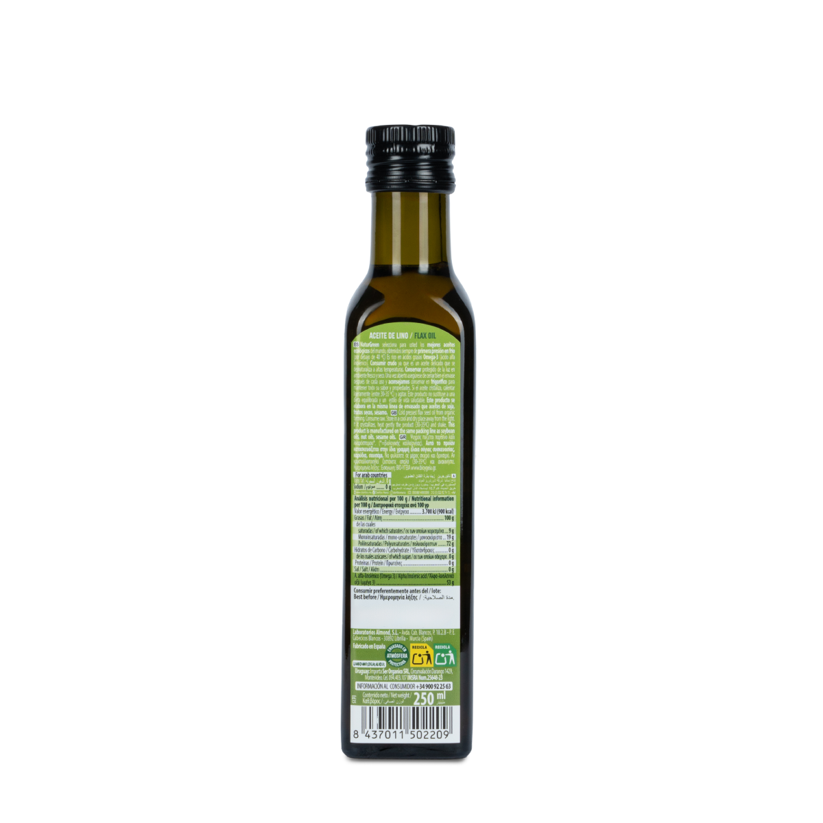 Óleo de Linhaça Biológico NaturGreen, 250 ml