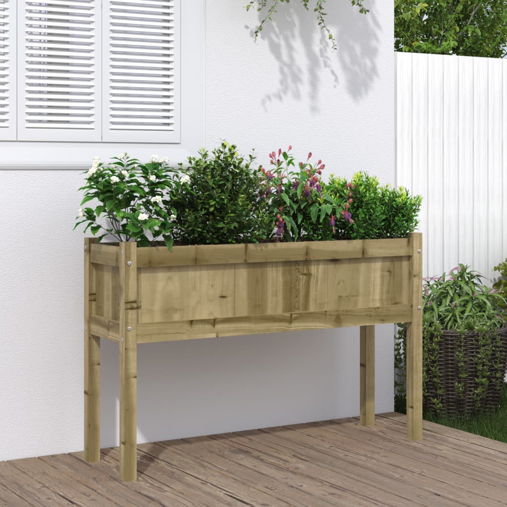 Jardinera Con Patas Madera De Pino Impregnada 110x31x70 Cm_1