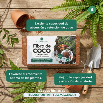 Embalagem com 3 substratos de fibra de coco Planeta Huerto 70 litros 