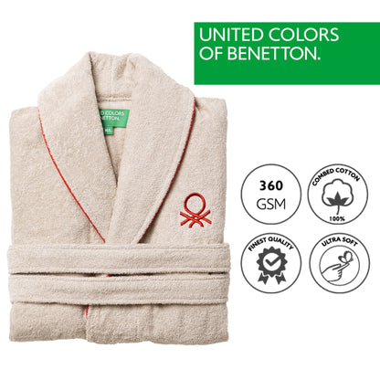Albornoz L/xl 360gsm 100%algodon Beige Casa Benetton
