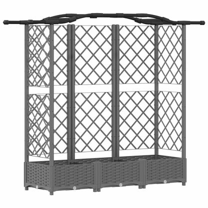 Cama Elevada Con Trellis Y Techo Gris Claro 163 X 40 X 123 Cm_0