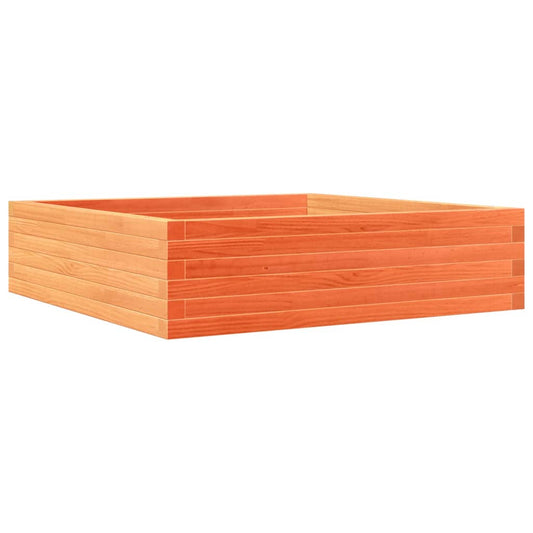 Jardinera De Madera Maciza Pino Marrón Cera 90x90x23 Cm_0