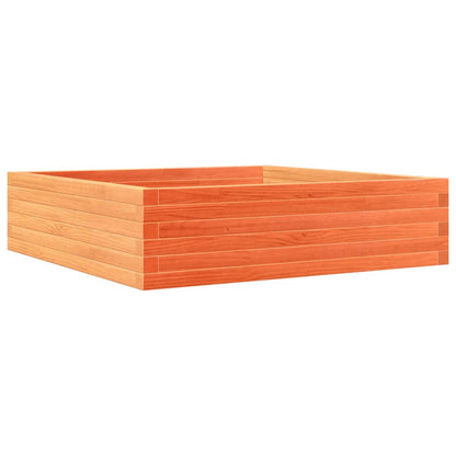 Jardinera De Madera Maciza Pino Marrón Cera 90x90x23 Cm_0