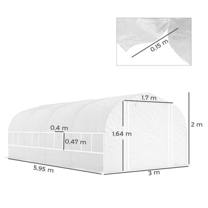 Outsunny Invernadero De Exterior 6x3x2 M Con Cubierta De Pe Anti-uv Blanco_2