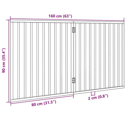 Vidaxl Puerta Para Perros Plegable De 2 Paneles, Madera De Álamo, Blanca, 160 Cm_2