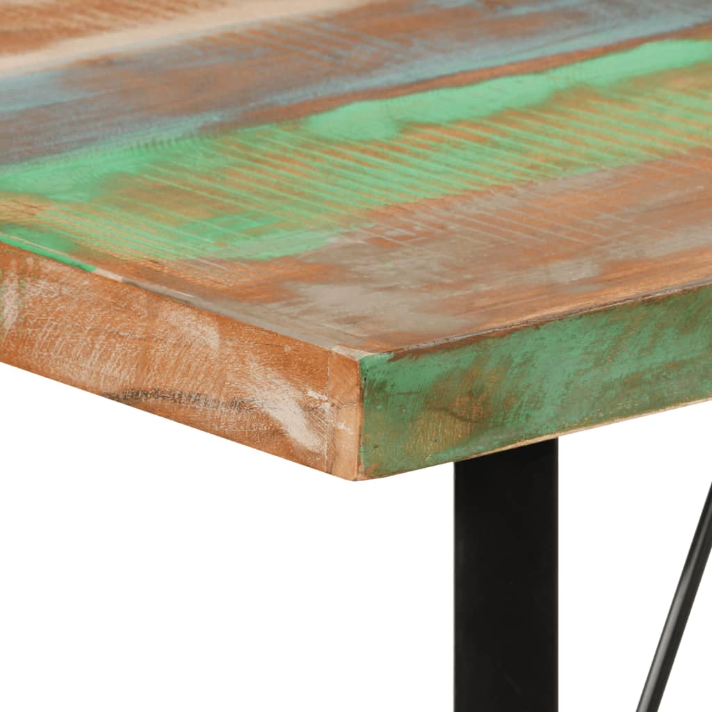 Mesa Alta De Hierro Y Madera Maciza Reciclada 110x55x107 Cm_3