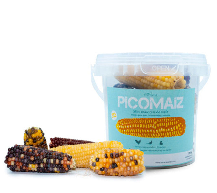 Mini Mazorcas De Maíz Para Gallinas Y Conejos - Picomaíz – Snack 100% Natural Para Roedores Y Aves – 240 G_0