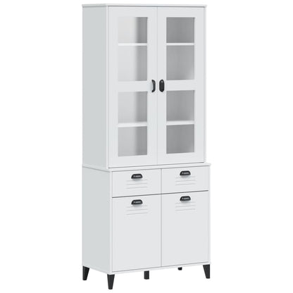 Aparador Alto Viken Madera Maciza De Pino Blanco 80x40x190 Cm / Vetonek_3