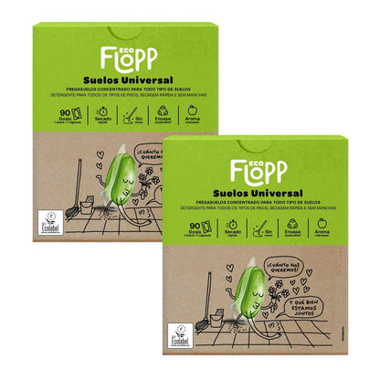 Embalagem de 2 x ECO Flopp Universal Flopp Cleaner 90 cápsulas
